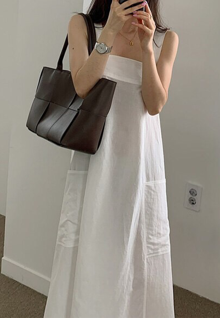 Korea chic summer new square neck versatile slip dress CA24062001KI