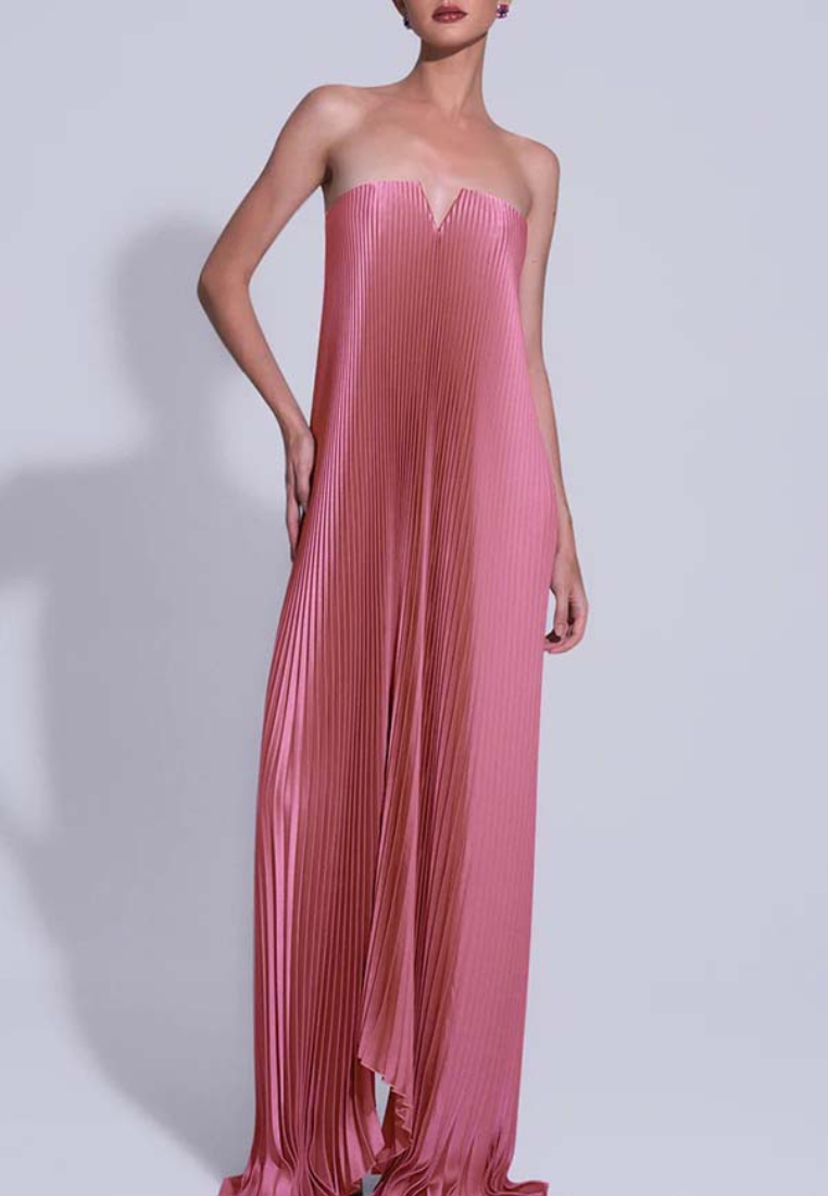 Sexy pleated strapless dress CA251103D01