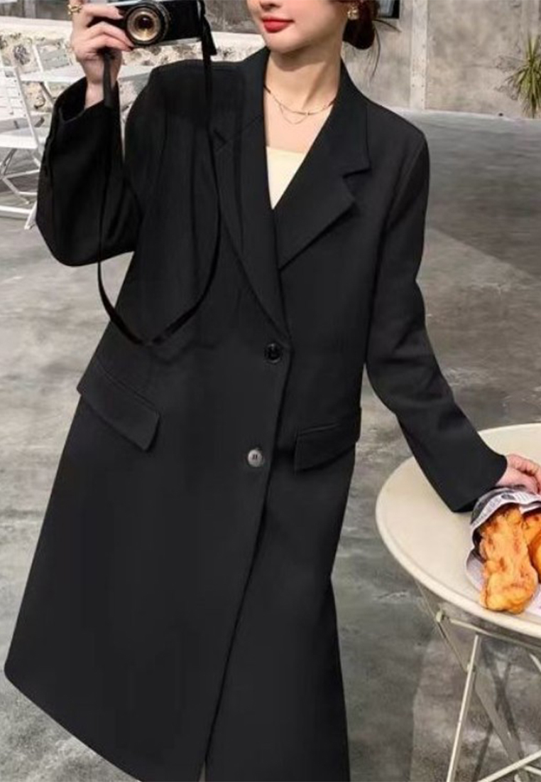 Fashionable and high end temperament over the knee windbreaker coat CA111601BW