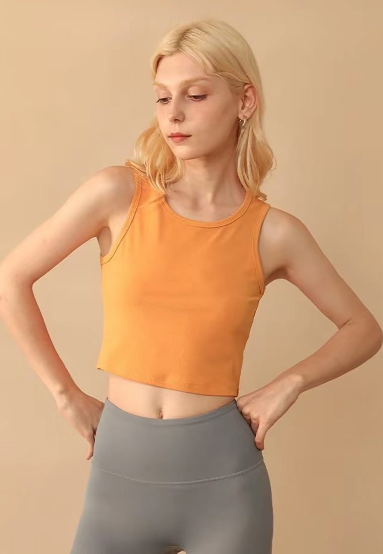 Spring and Summer Short Navel High Waist Elastic Vest CA25042201BK