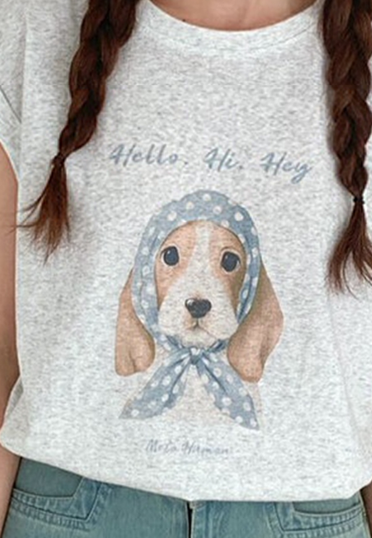 Summer New Casual Retro Printed Round Neck Top CA25070901W