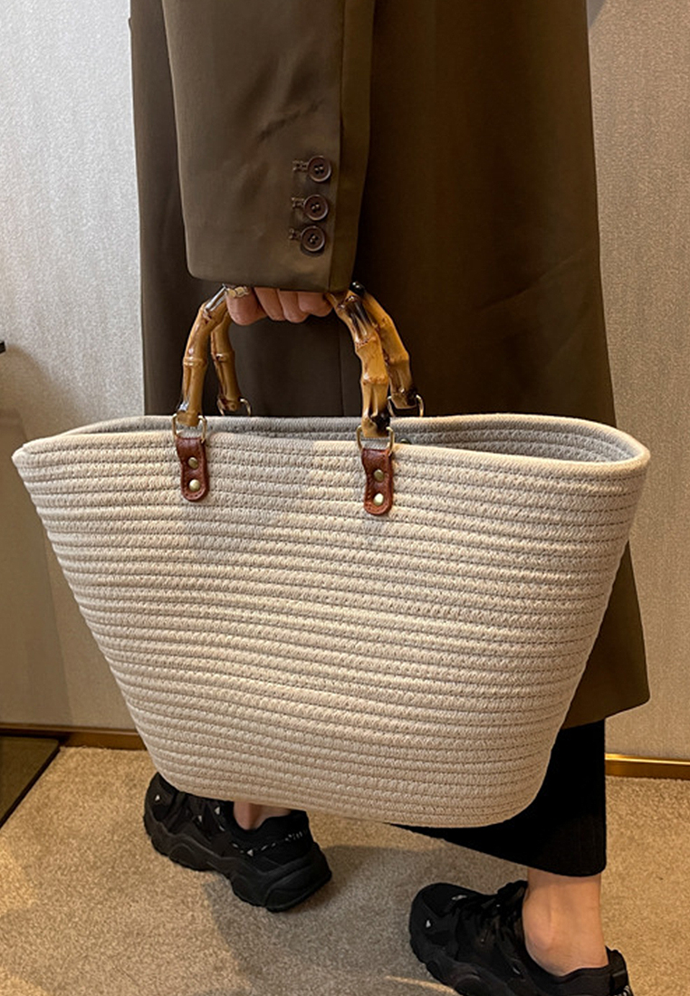 2024 New Fashion Large Capacity Bamboo Joint Totes CA24032301BE