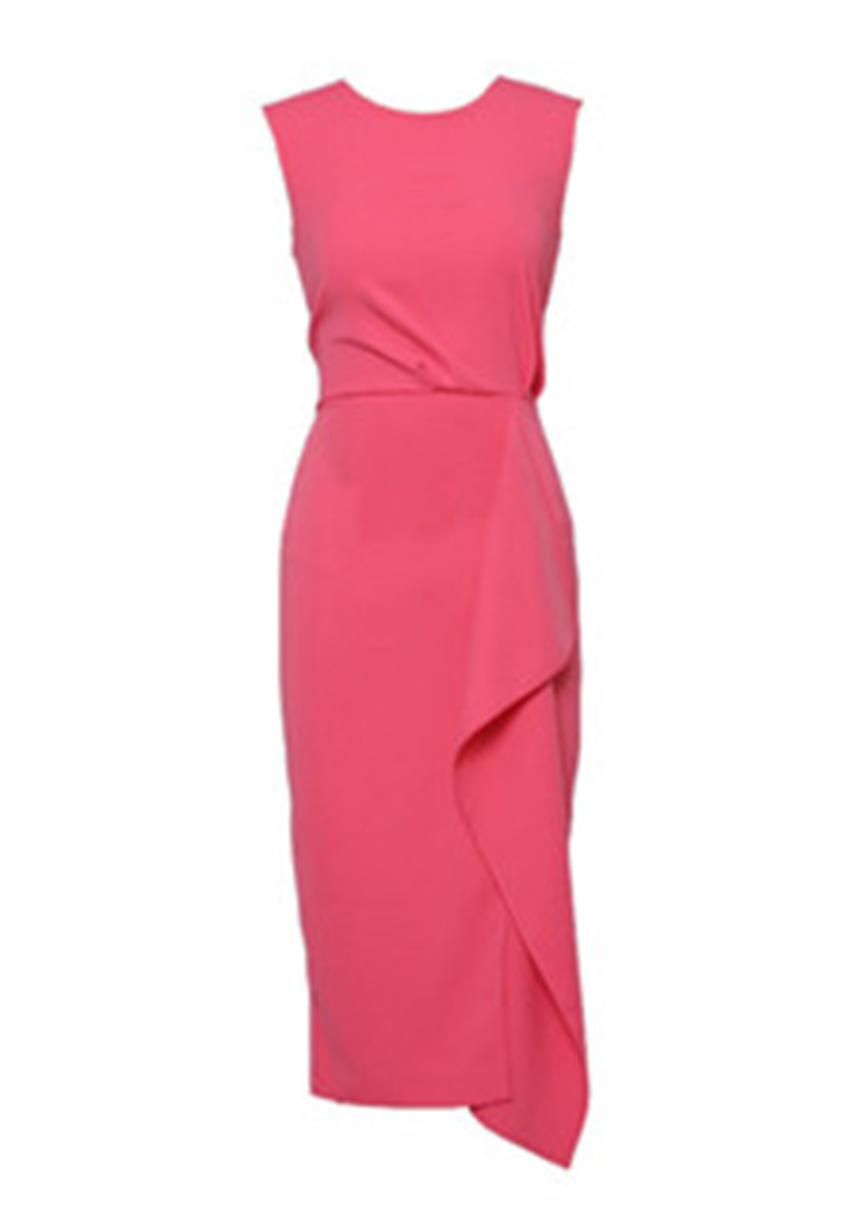 New Ladies Fashion Pleated Sexy Dress Wrapped Sleeveless Dress