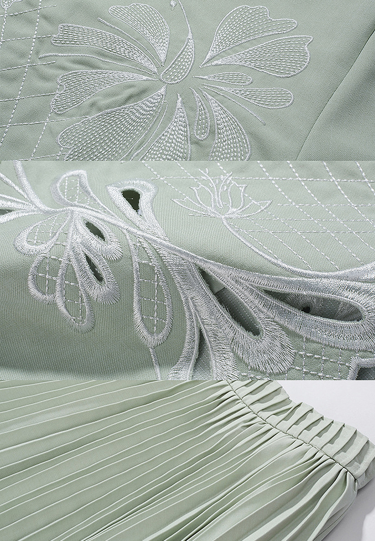 New Elegant Solid Color Pattern Retro Dress CA241128101GR