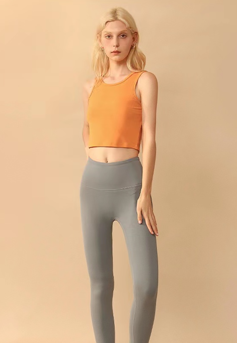 Spring and Summer Short Navel High Waist Elastic Vest CA25042201BK