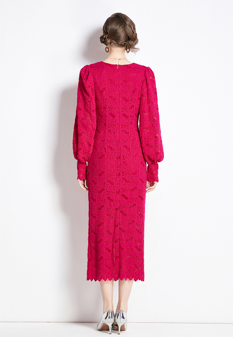 2024 new lace slim fit hip hugging dress CA24073110BK