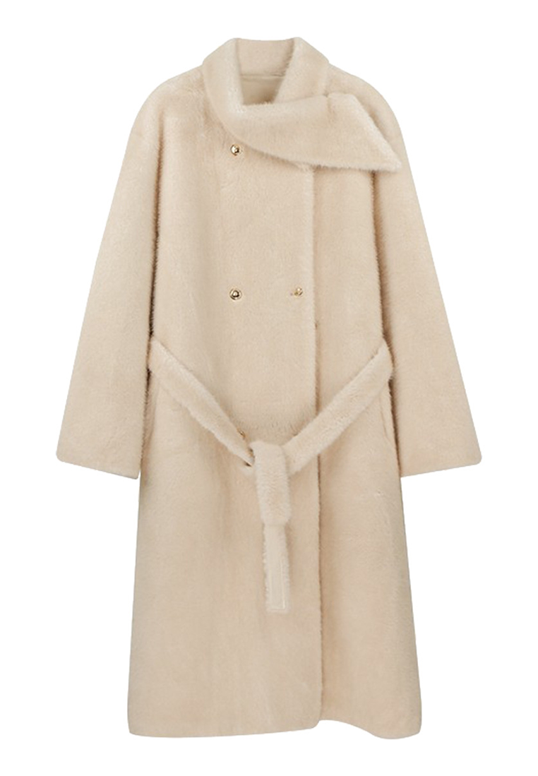 New Luxury Lady's Long-Length Eco-Fur Tweed Jacket CA25110710BE