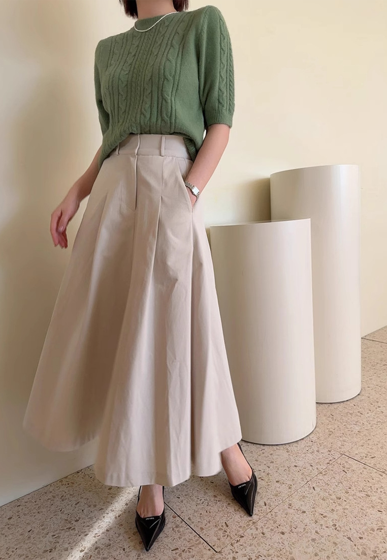 Korean chic spring new high waist elastic waist skirt CA25022410KI