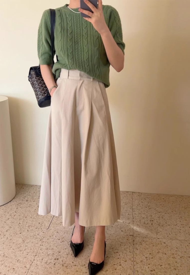 Korean chic spring new high waist elastic waist skirt CA25022410KI