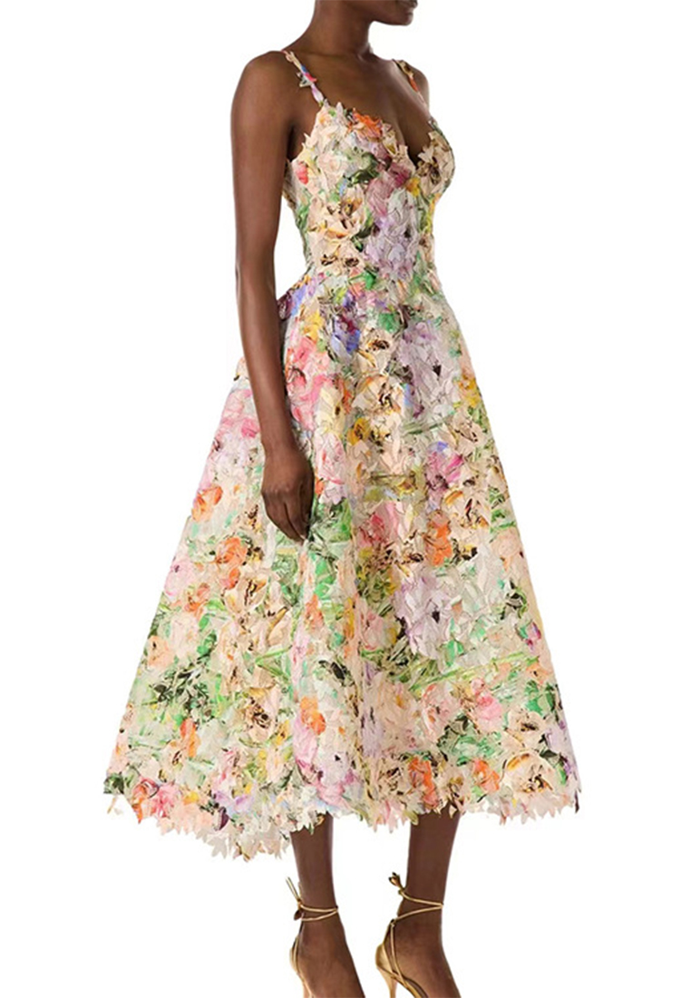 Vintage colored slip lace cut-out dress CA4031910MT