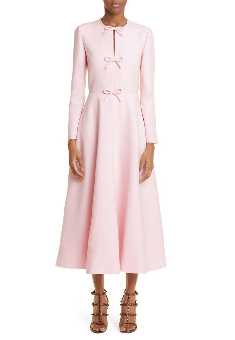 Fashionable round neck bow spliced dress CA242111910PI