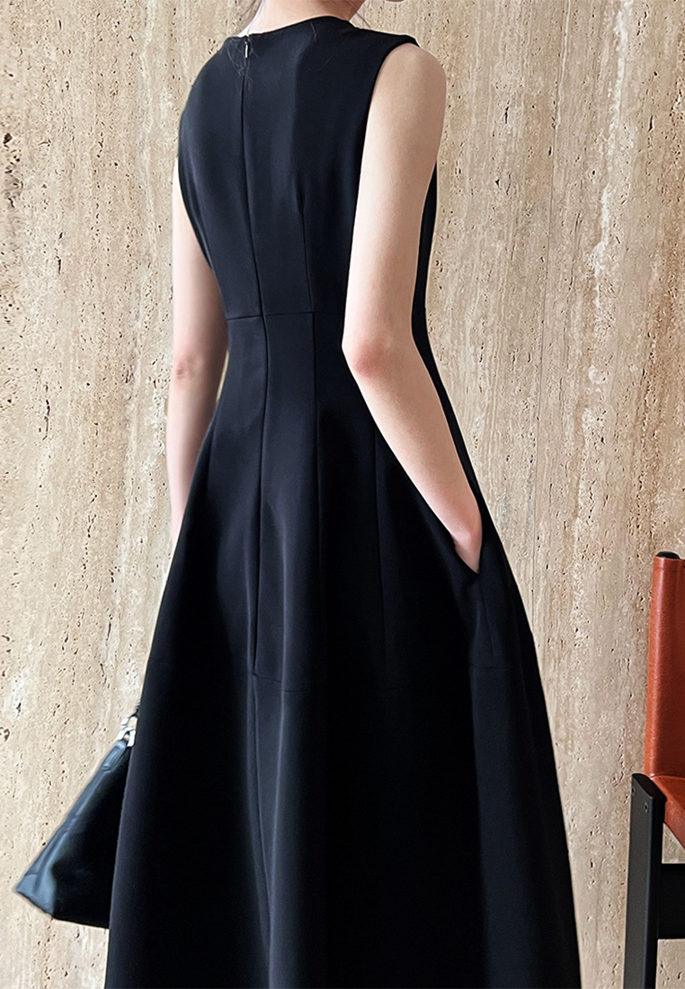 2024 New Waistband Dress Solid Summer CA24041010W