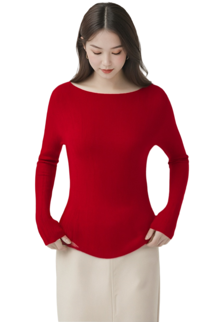 Wool Knit Fashionable and Simple Top CA25110310GY