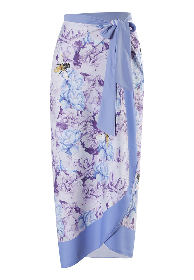 Retro backless flower one-piece swimsuit + chiffon skirt CA25030510PI