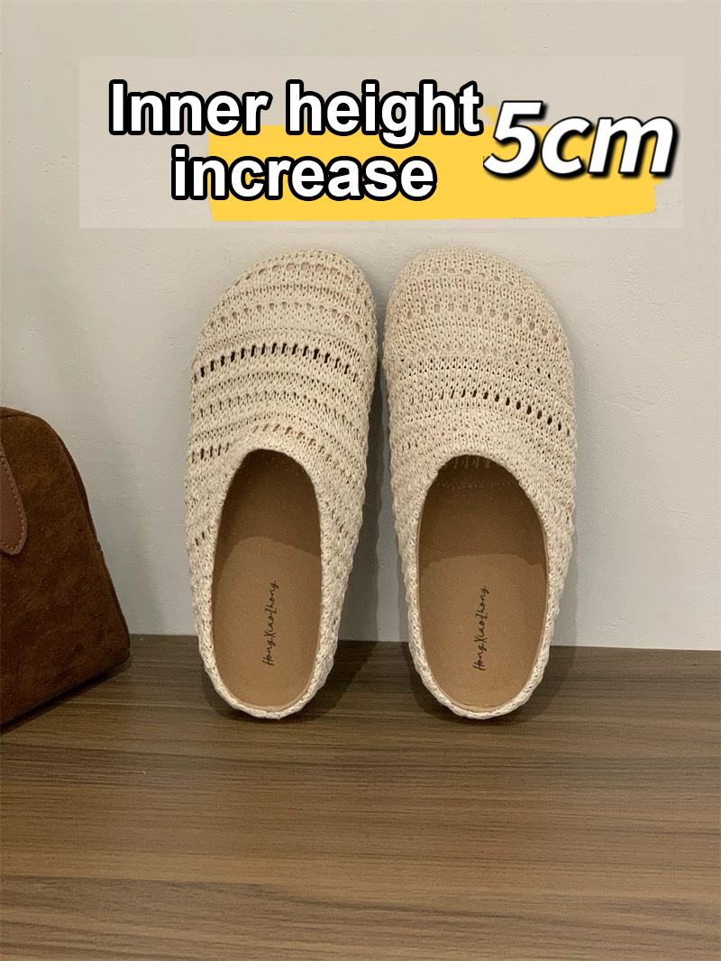 Hand-woven hollow half slippers CA25042310BW