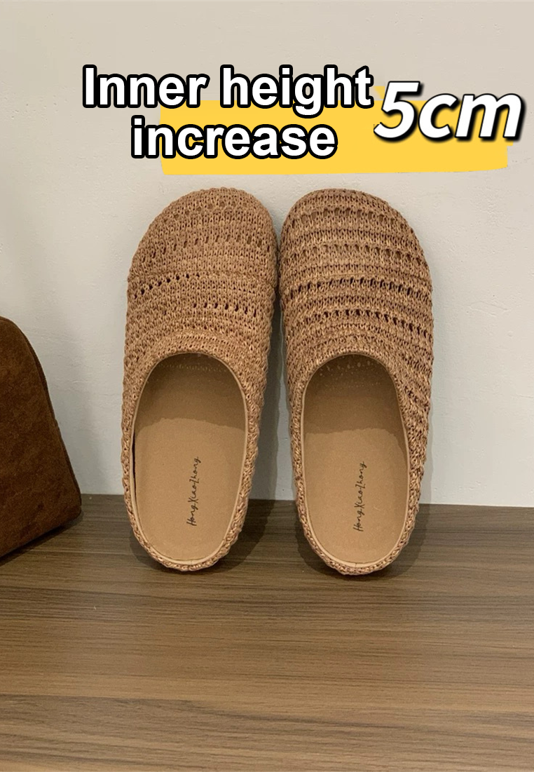 Hand-woven hollow half slippers CA25042310BW