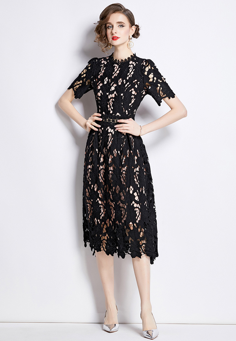 2024 Fashionable and Stylish Round Neck Dress CA24032610BK