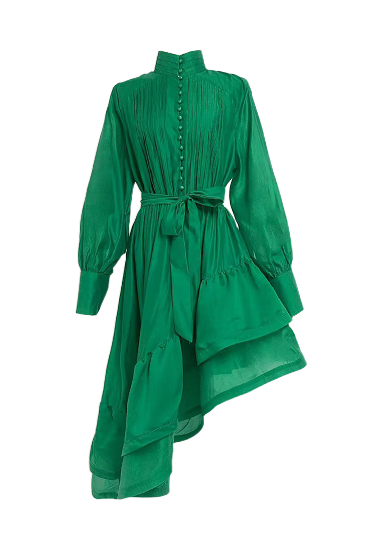 2024 new stand up collar slim fit long dress CA24081610GR