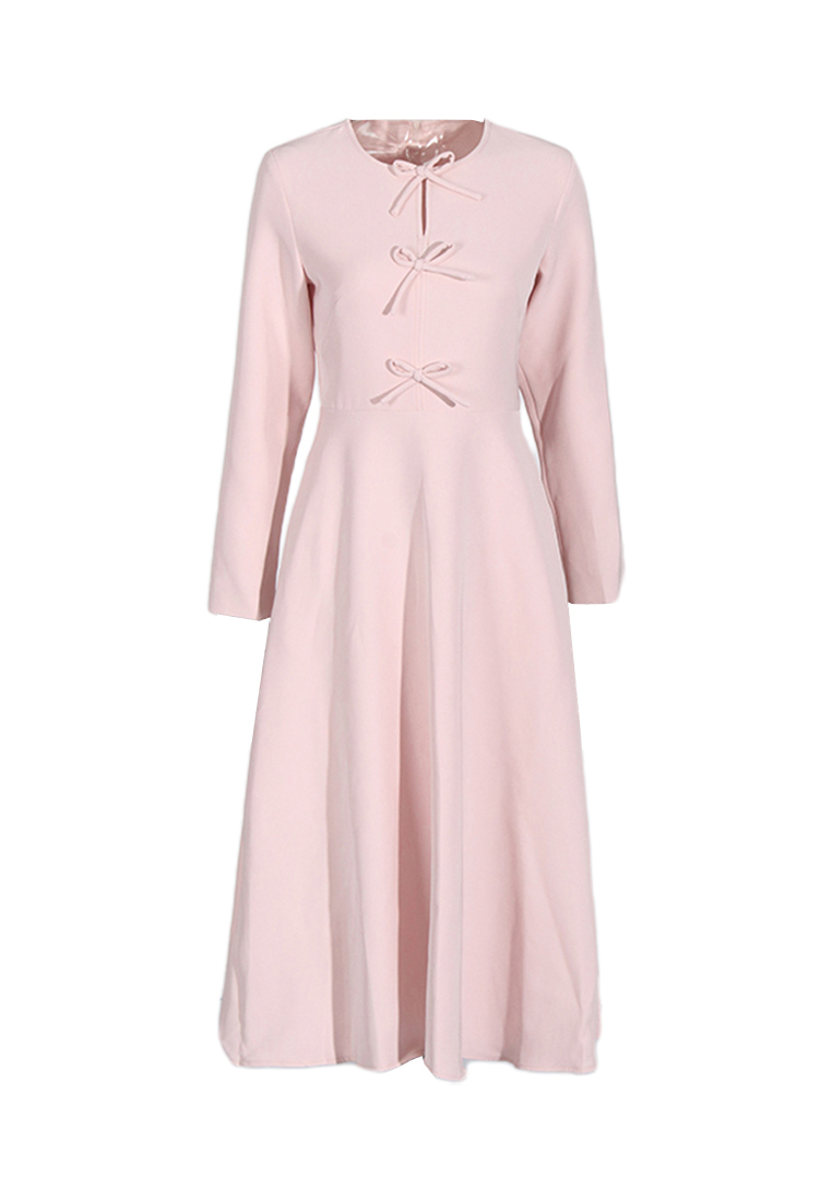 Fashionable round neck bow spliced dress CA242111910PI