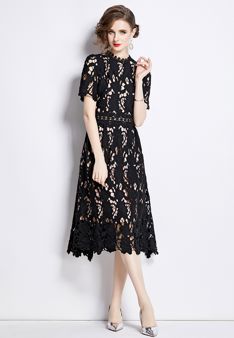2024 Fashionable and Stylish Round Neck Dress CA24032610BK