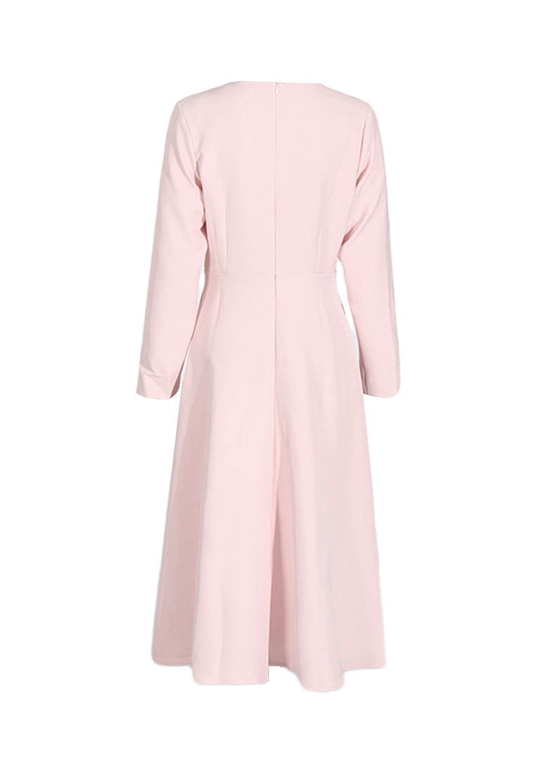 Fashionable round neck bow spliced dress CA242111910PI