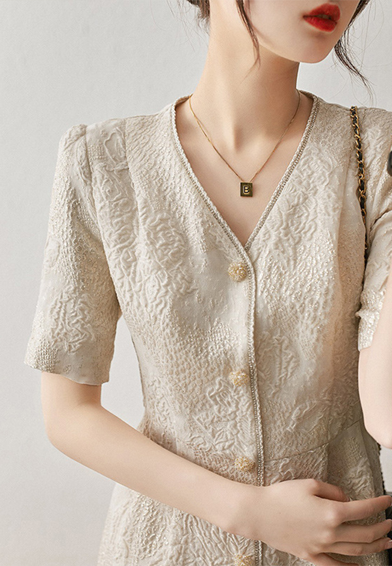 High end design jacquard silk skirt CA090810