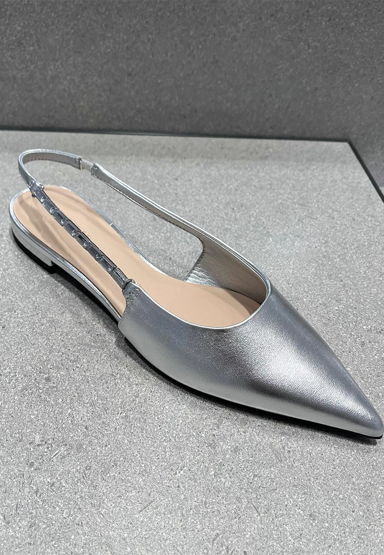 Summer new flat chain diamond embellished back strap sandals CA25042210BK