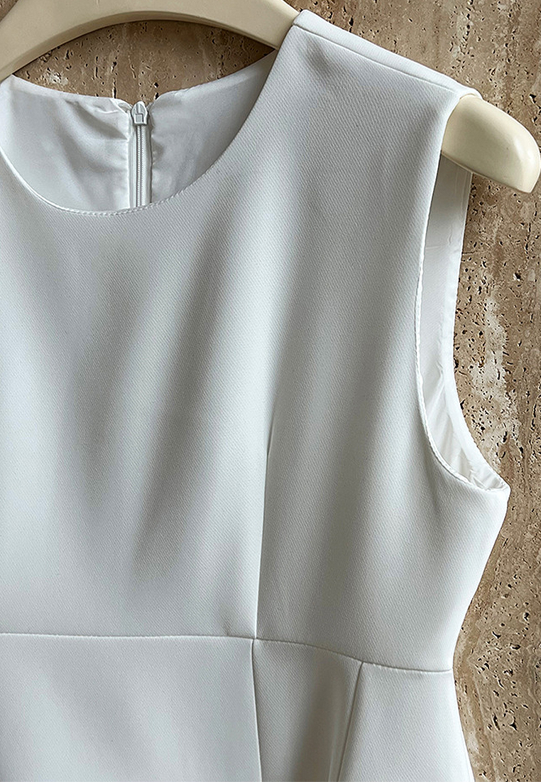 2024 New Waistband Dress Solid Summer CA24041010W