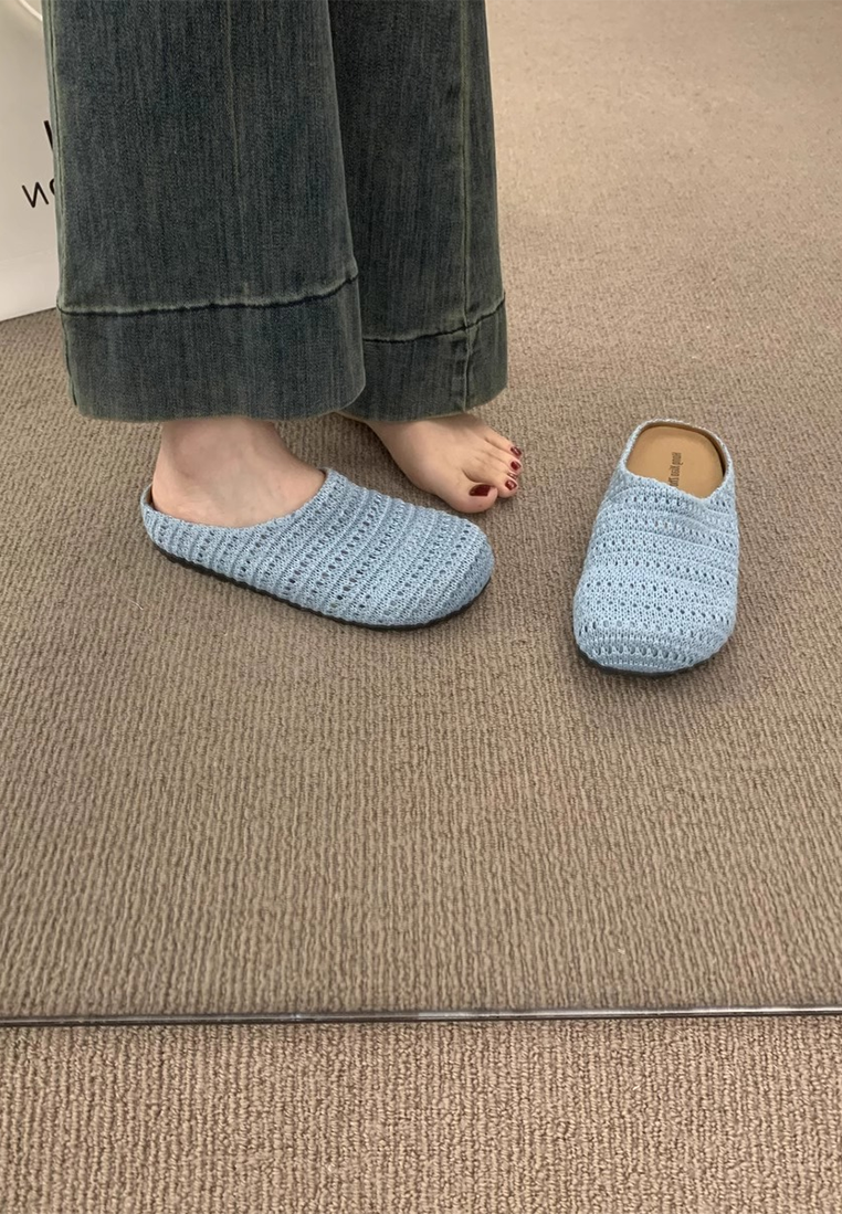 Hand-woven hollow half slippers CA25042310BW