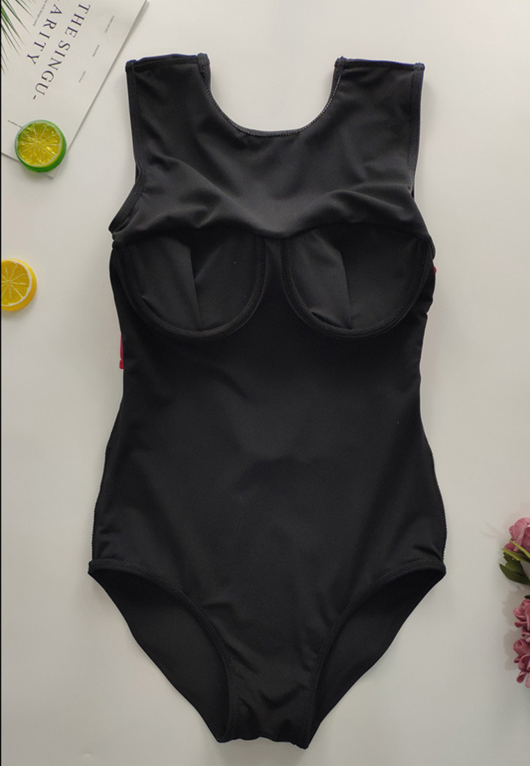  Simple fashion tight-fitting push-up with steel ring one-piece waist matching color matching swimsuit CA23050410-sunnydaysweety