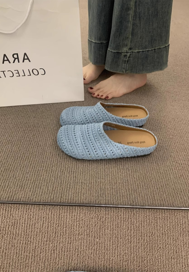 Hand-woven hollow half slippers CA25042310BW