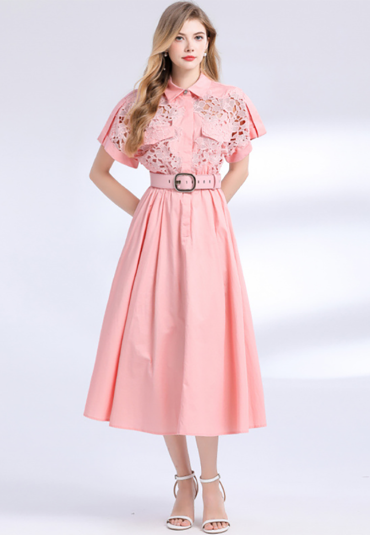 Summer New Lace Shirt Dress  CA25091510BE
