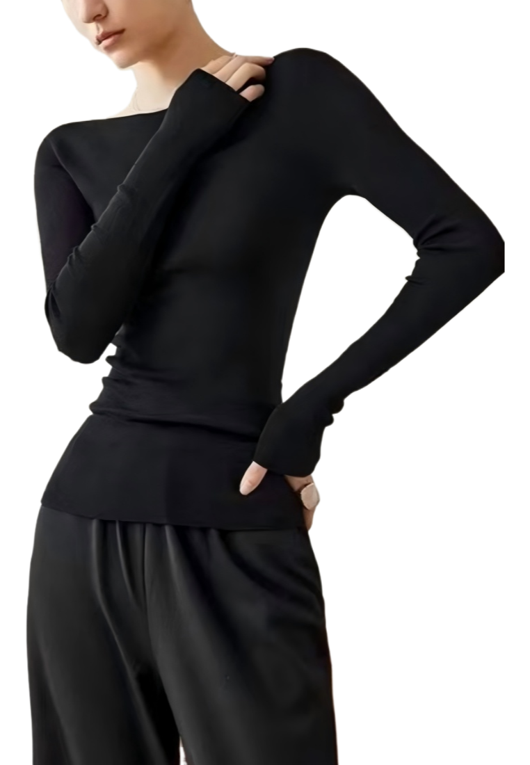 Wool Knit Fashionable and Simple Top CA25110310GY