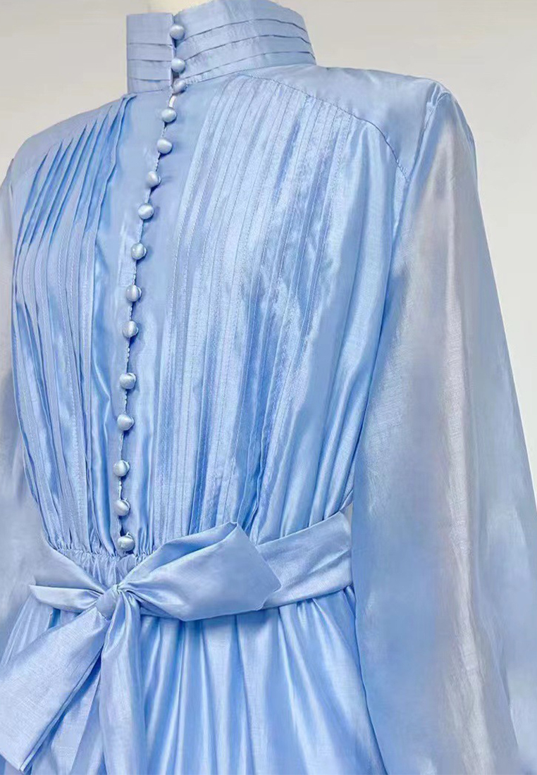 2024 new stand up collar slim fit long dress CA24081610GR