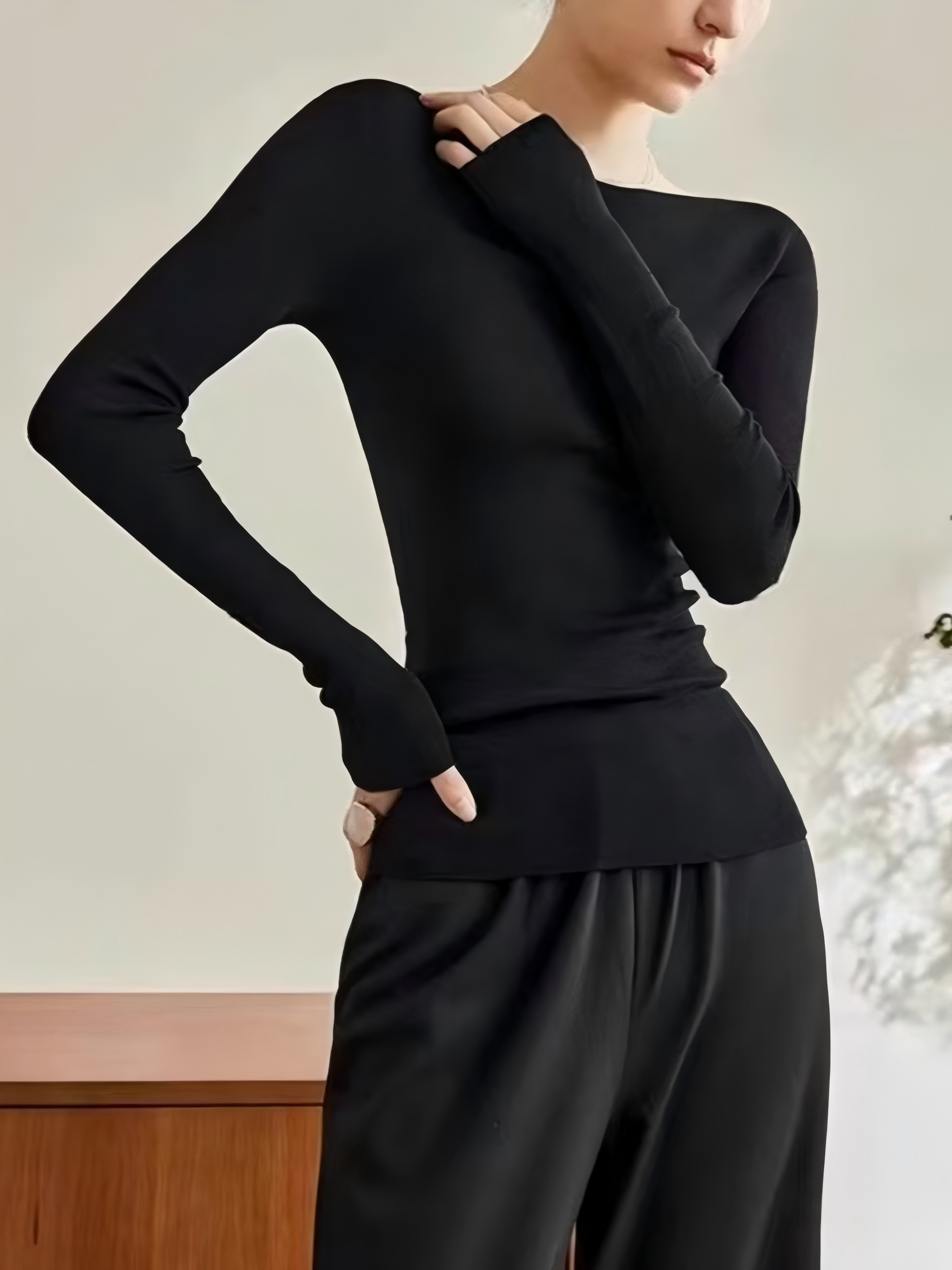 Wool Knit Fashionable and Simple Top CA25110310GY