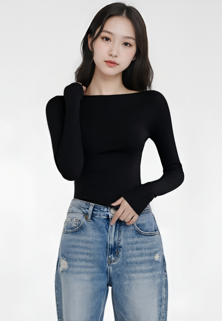 Wool Knit Fashionable and Simple Top CA25110310GY