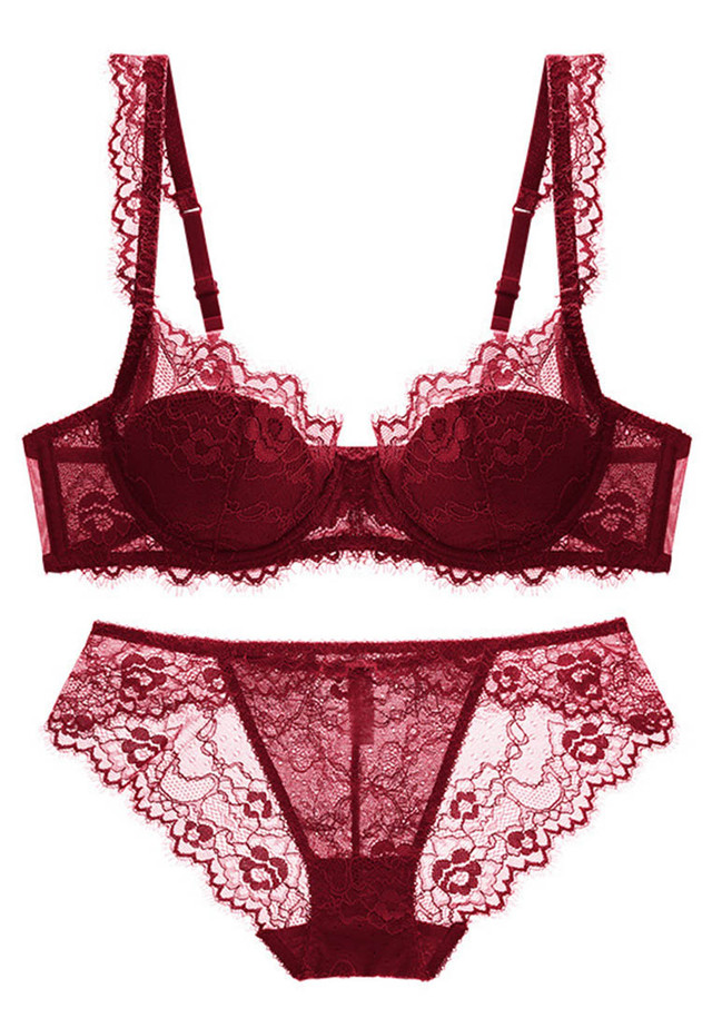 Lace Thin Cotton Airflow Bra with Panty Set CA123110