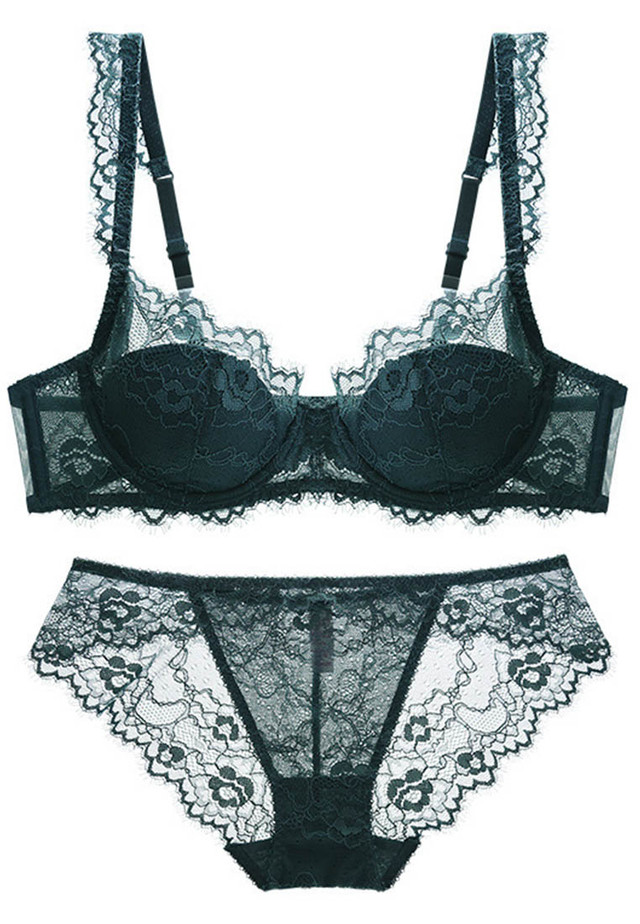 Lace Thin Cotton Airflow Bra with Panty Set CA123110