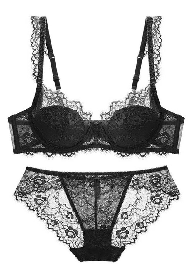 Lace Thin Cotton Airflow Bra with Panty Set CA123110