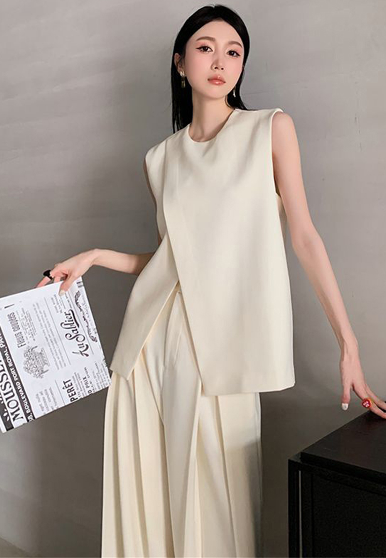 New Summer Korean-Style Suit Vest and Wide-Leg Pants Two-Piece Set CA250617101BE