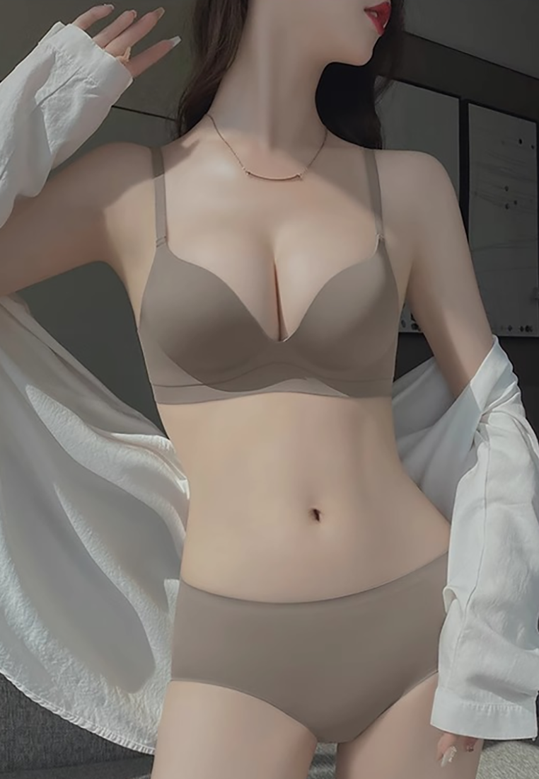 Summer thin seamless adjustable bra set CA250523101BW