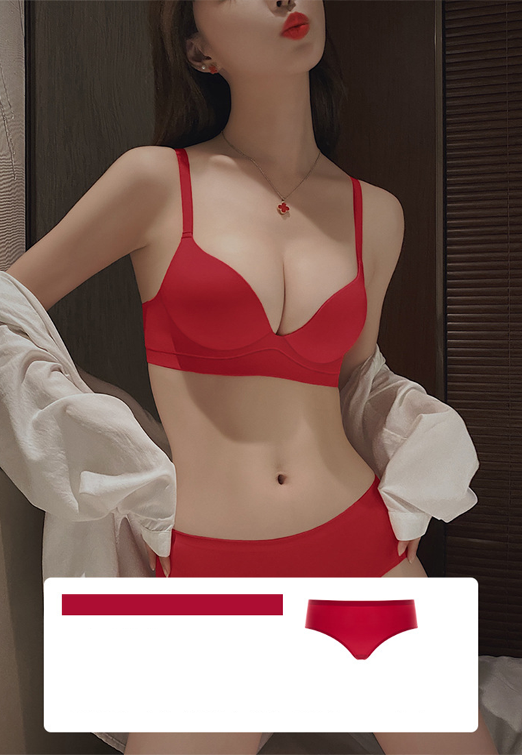 Summer thin seamless adjustable bra set CA250523101BW