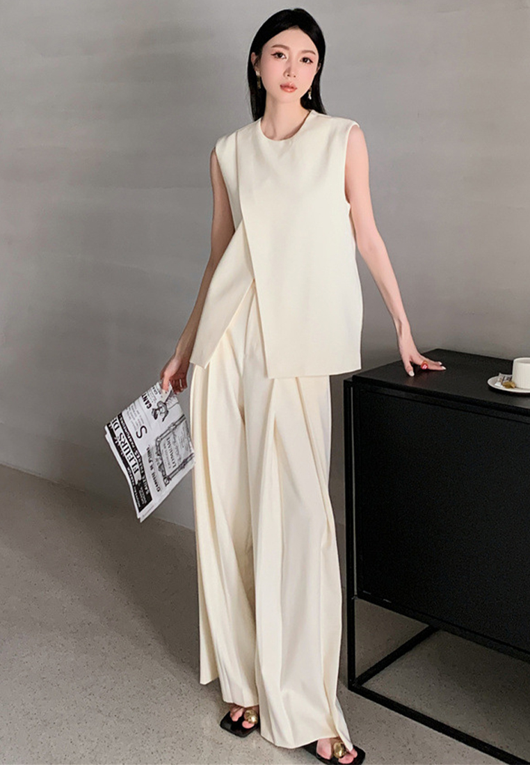 New Summer Korean-Style Suit Vest and Wide-Leg Pants Two-Piece Set CA250617101BE