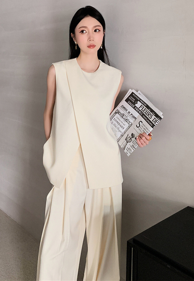 New Summer Korean-Style Suit Vest and Wide-Leg Pants Two-Piece Set CA250617101BE