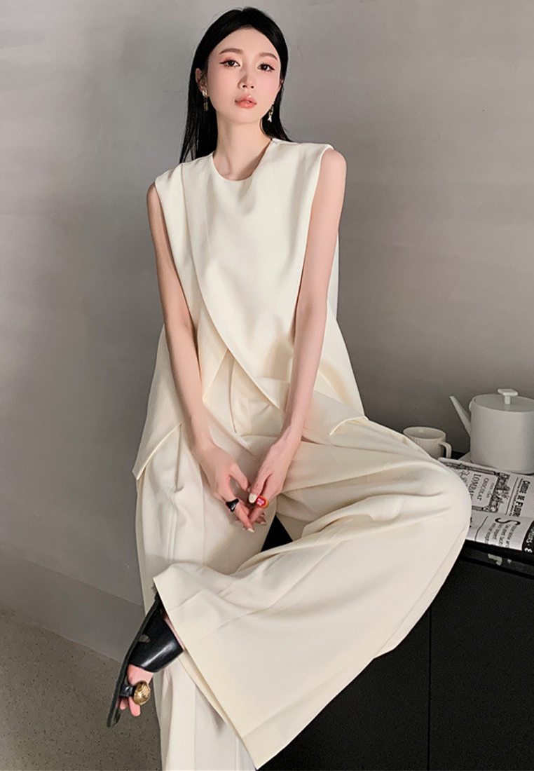 New Summer Korean-Style Suit Vest and Wide-Leg Pants Two-Piece Set CA250617101BE