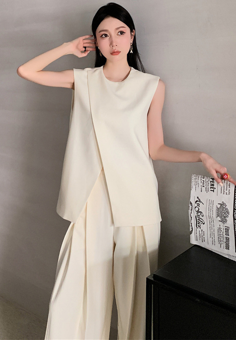 New Summer Korean-Style Suit Vest and Wide-Leg Pants Two-Piece Set CA250617101BE