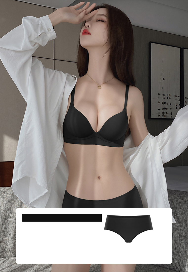 Summer thin seamless adjustable bra set CA250523101BW