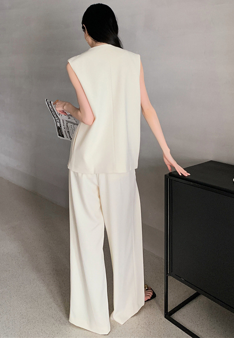 New Summer Korean-Style Suit Vest and Wide-Leg Pants Two-Piece Set CA250617101BE