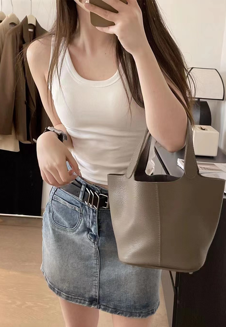 New pure cotton all-match vest with chest pad CA250523102W