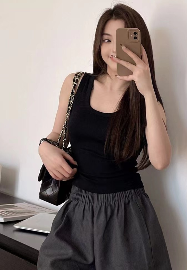 New pure cotton all-match vest with chest pad CA250523102W